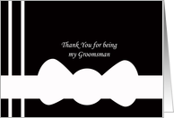 Groomsmen Thank You Card --White Bowtie on Black card