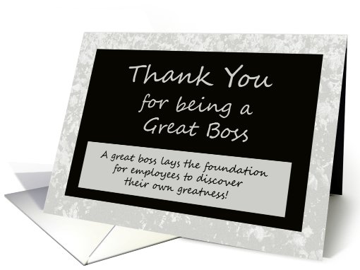 Bosses Day Card -- Thank You for Being a Great Boss card (489226)