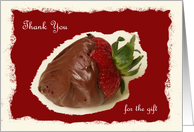 Thank You for the Gift Card -- Chocolate covered Strawberry card