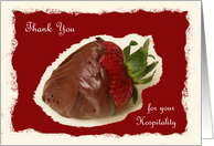 Hospitality Thank You Card -- Chocolate Covered Strawberry card