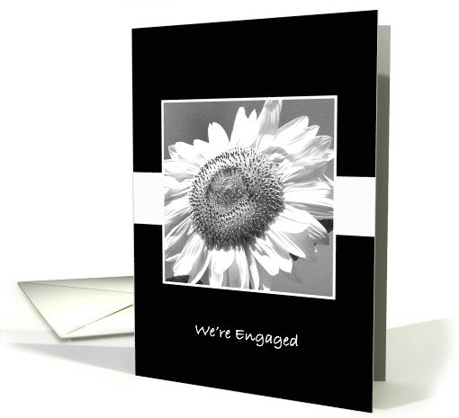 Engagement Announcement Black and White Sunflower card (500520)