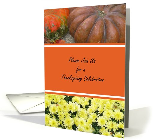 Pumpkins & Mums Thanksgiving Dinner Invitation card (503662)