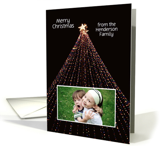 Your Photo Christmas Lights Christmas Tree card (508664)