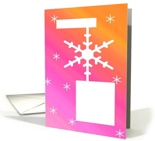 Unique Photo Christmas Card -- Snowflakes on Shades of... (509328)