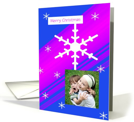 Digital Photo Christmas Card -- Snowflakes on Shades of... (509332)