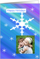 Christmas Photo Card Online -- Snowflakes on Shades of Blue card