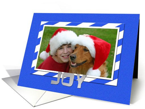 Christmas Holiday Photo Card -- Joy in Blue card (511263)