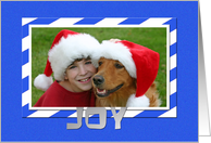 Christmas Holiday Photo Card -- Joy in Blue card