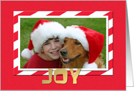 Christmas Holiday Photo Card -- Joy in Red card