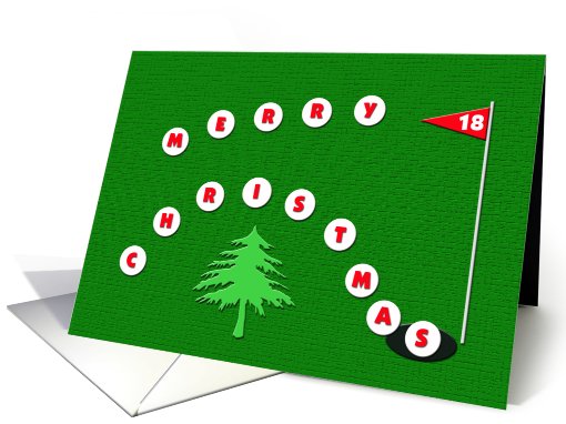 Golf Christmas Card -- Merry Christmas Golf Balls and... (512719)