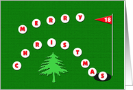Golf Christmas Card -- Merry Christmas Golf Balls and Christmas Tree card