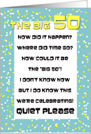 50th Surprise Birthday Invitation -- the Big 50 Invitation Poem card