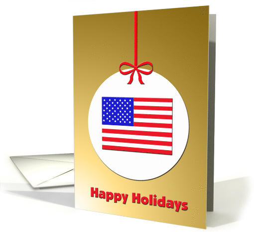 Patriotic Christmas American Flag Ornament card (517110)