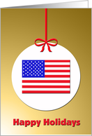 Patriotic Christmas American Flag Ornament card