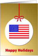 Patriotic Christmas Card -- American Flag Ornament card