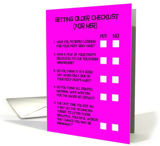 Getting Older Humorous Birthday Card for Her card (522127)