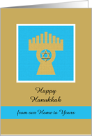 Happy Hanukkah Card -- Menorah card