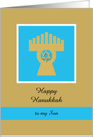 Son Happy Hanukkah Card -- Menorah card