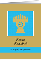 Grandparents Happy Hanukkah Card -- Menorah card