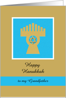 Grandfather Happy Hanukkah Card -- Menorah card