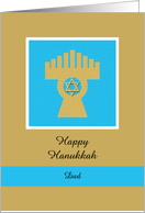 Dad Happy Hanukkah Card -- Menorah card