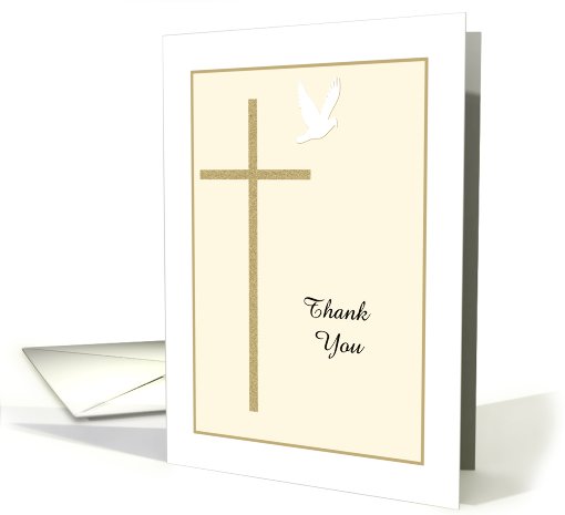 Religious Christian Thank You Card -- Cross and Dove card (535570)