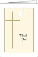 Religious Christian Thank You Card -- Cross and Dove card