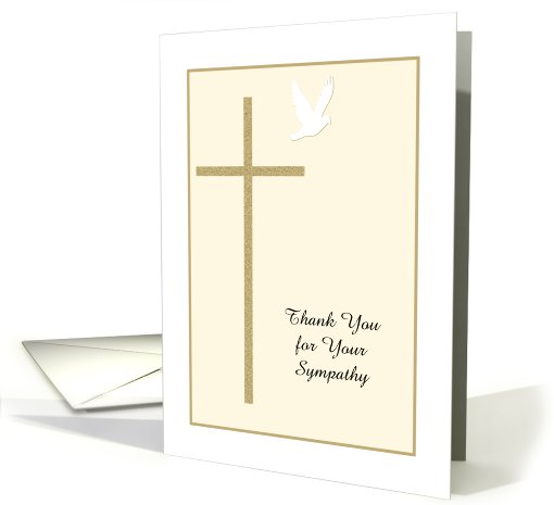 Christian Funeral Thank You Card -- Cross and Dove card (537732)