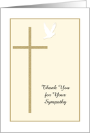 Christian Funeral Thank You Card -- Cross and Dove card