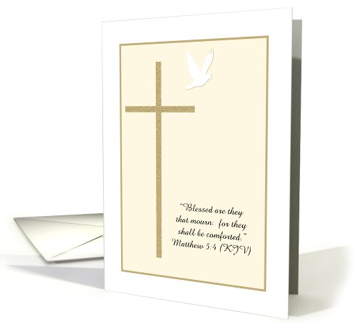 Christian Sympathy Greeting Card -- Cross and Dove card (537757)