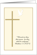 Christian Sympathy Greeting Card -- Cross and Dove card