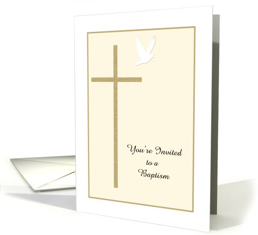 Baptism Invite -- Cross and Dove card (537816)