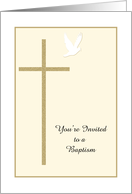 Baptism Invite -- Cross and Dove card