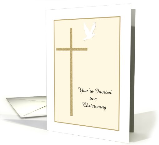 Christening Invite -- Cross and Dove card (537818)