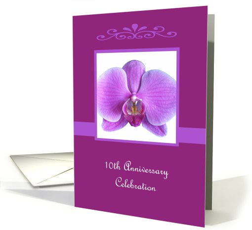 10th Wedding Anniversary Party Invitation -- Elegant Orchid card