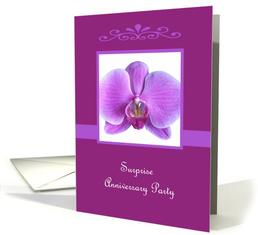 Surprise Wedding Anniversary Party Invitation -- Elegant Orchid card