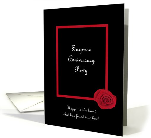 Surprise Wedding Anniversary Party Invitation -- Red Rose card