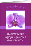 Employee Appreciation Orchid for Passionate Employee card
