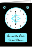 Blue Around the Clock Bridal Shower Invitation card