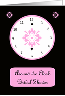 Pink Around the Clock Bridal Shower Invitation card