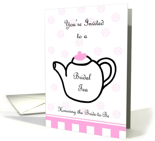 Bridal Shower Tea Party Invitation -- Teapot with Pink... (579021)