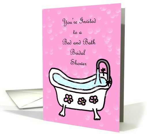 Pink Bubbles Bed and Bath Bridal Shower Invitation card (580022)
