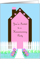 Housewarming Party Invitation -- Little Brown Heart House card