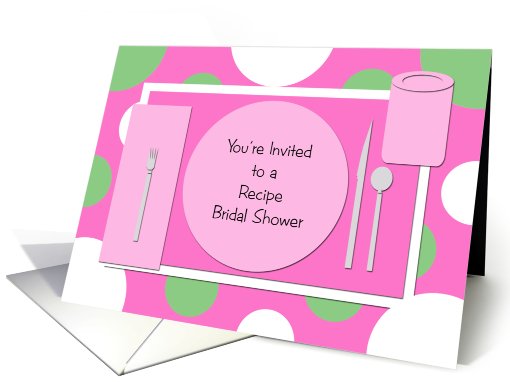Recipe Bridal Shower Invitation -- Colorful Place Setting card