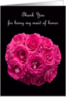 Maid of Honor Thank You Card -- Beautiful Pink Roses card