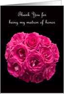 Matron of Honor Thank You Card -- Beautiful Pink Roses card