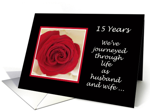 Wife 15th Anniversary Card -- Journey through life card (599471)