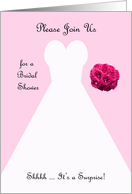 Surprise Bridal Shower Invitation -- Gown on Pink card