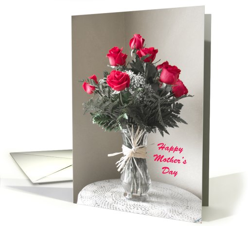 Happy Mothers Day Card -- Red Roses card (608122)