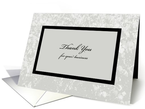 Business Thank You Card -- Classic Corporate Gray and Black card